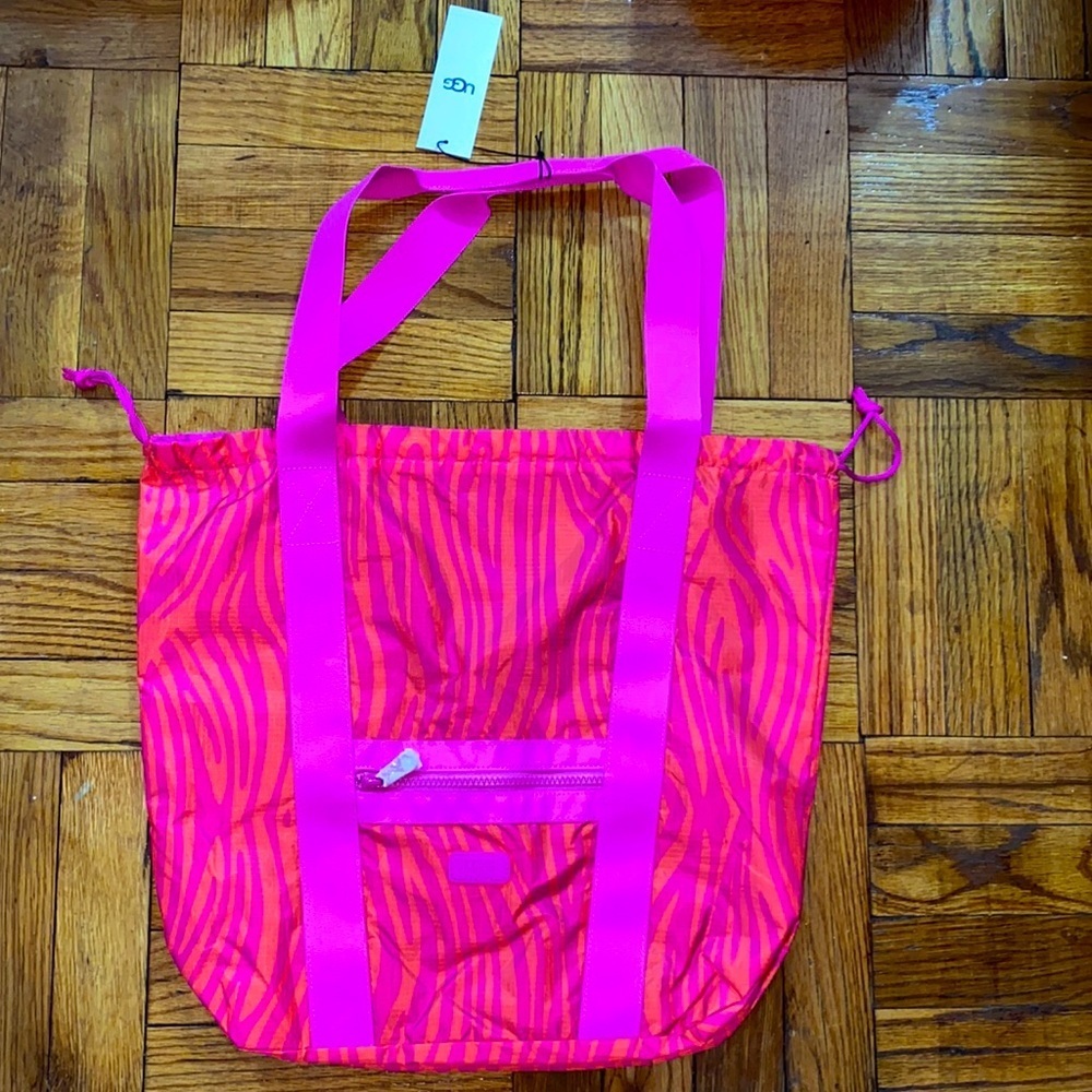 NWT UGG pink and Orange Frannie cinch tote